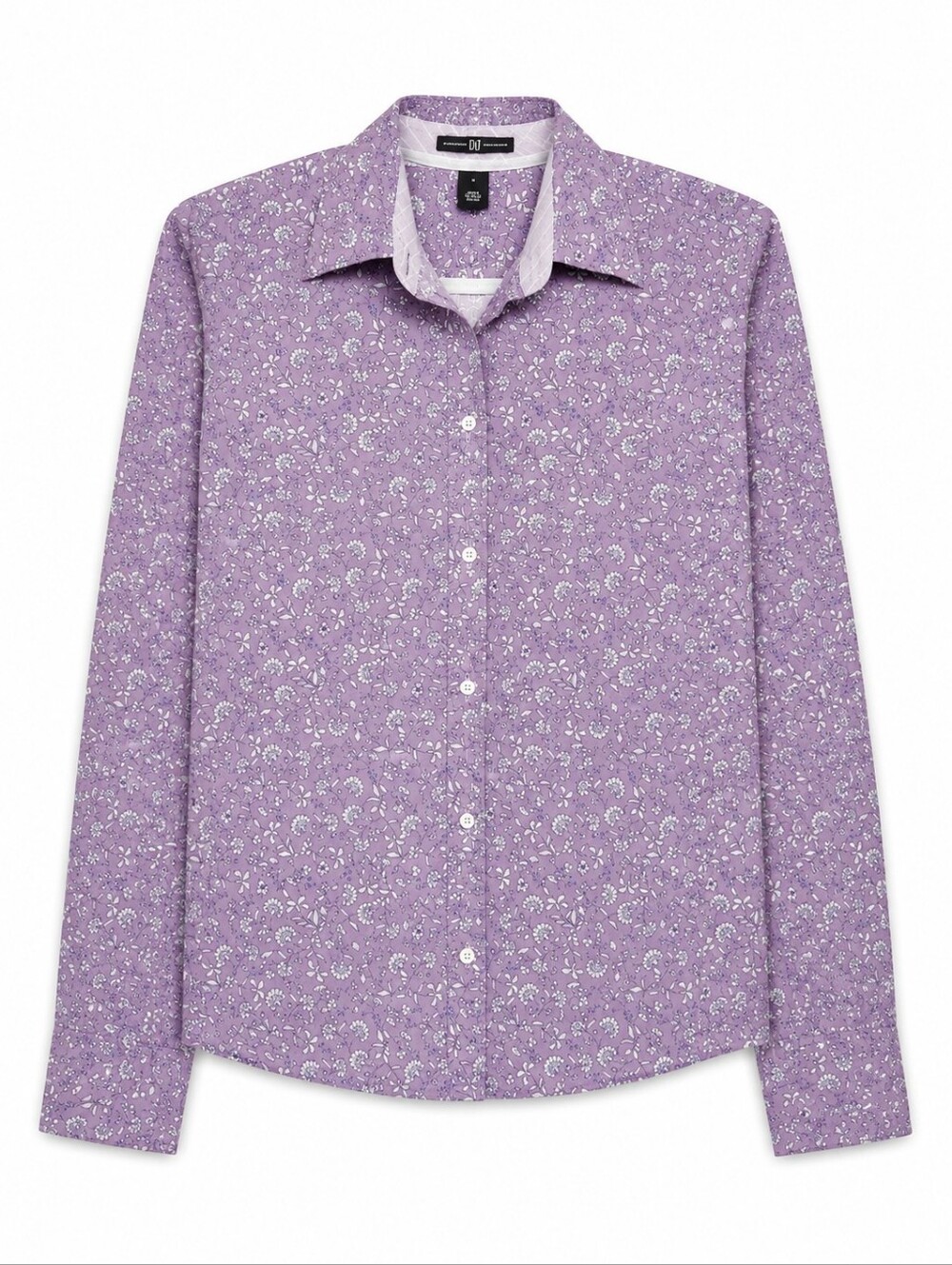 GAP Button-Down Shirt Lavender Floral Long Sleeves Feminine Cottagecore Office
